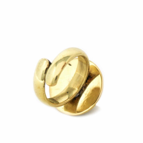 Anillo de latón ajustable abovedado -Latón reciclado-Ecológico-Comercio justo