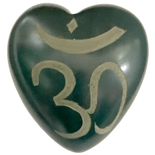 Soapstone Heart w/ Etched Om Symbol