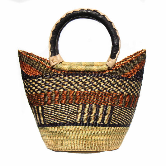 Tote Bolga mediano - Neutrales con asa de cuero - 14"