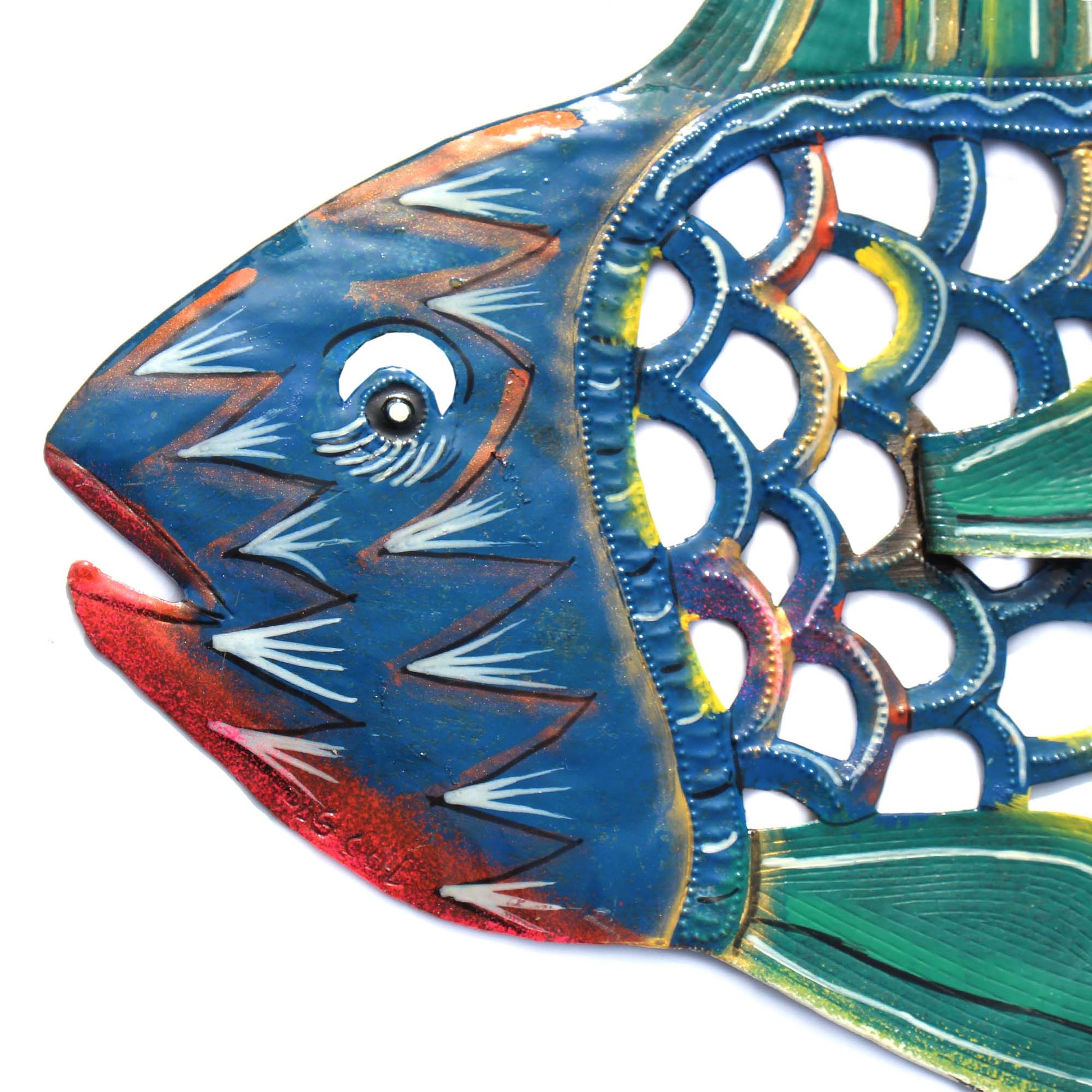 24 inch Painted Fish & Shell Handmade and Fair Trade – Low Country Fair ...