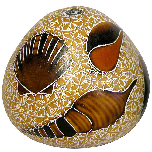 Seashell Decorative Gourd with White Etching-Peru – Low Country Fair Trade