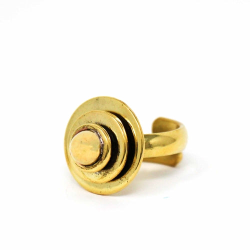 Anillo de latón ajustable abovedado -Latón reciclado-Ecológico-Comercio justo