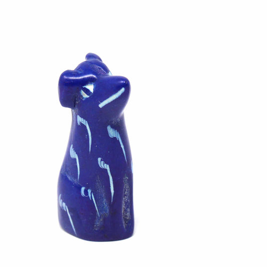 Hand-Carved Soapstone Tiny Dogs - Assorted Pack of 5 Colors
