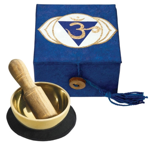 Mini Caja de Cuenco de Meditación: Chakra del Tercer Ojo de 2" (Meditación)