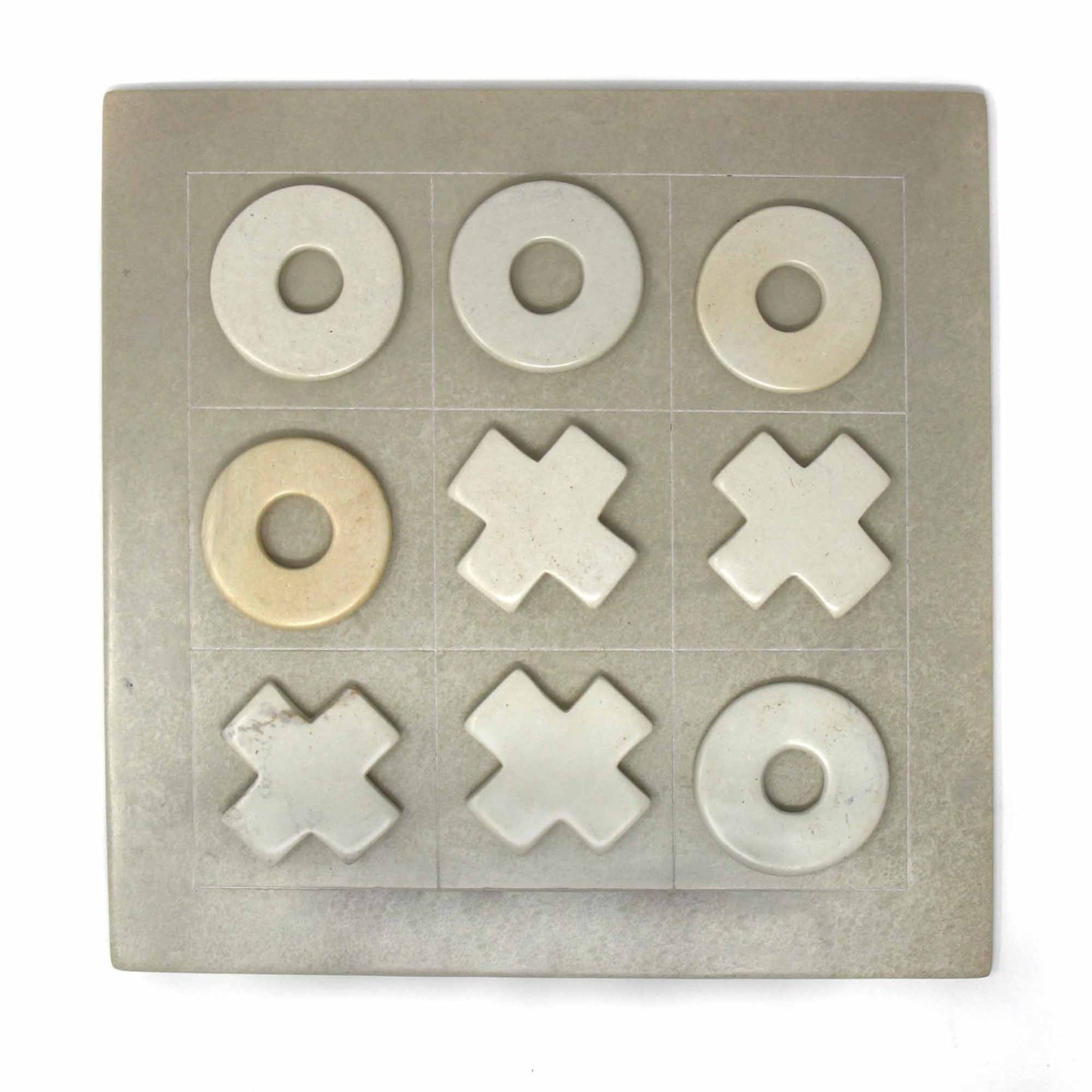 Juego de Tic-Tac-Toe de esteatita tallada a mano