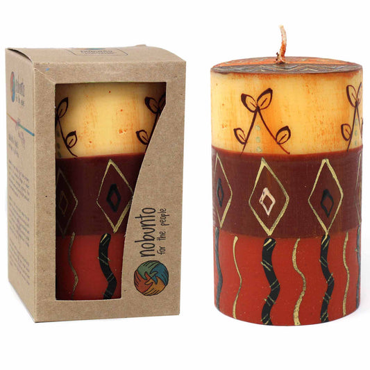 Vela de pilar pintada a mano en caja individual - Diseño Bongazi - Nobunto