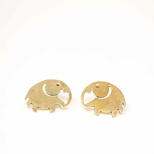 Aretes de latón con elefante