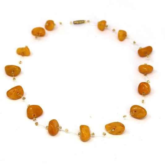 Collar de cuentas masai y piedra flotante, especia de calabaza