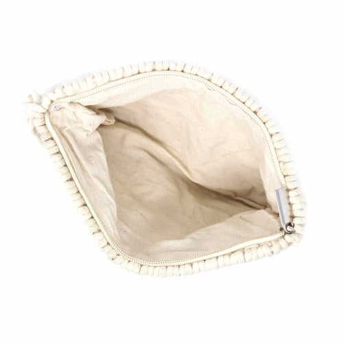 Clutch Macrame con Borla- Crema