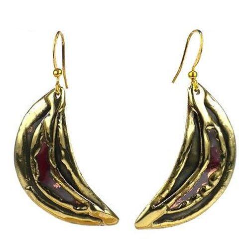 Handmade Brass and Copper Slice Earrings by Brass Images-South Africa