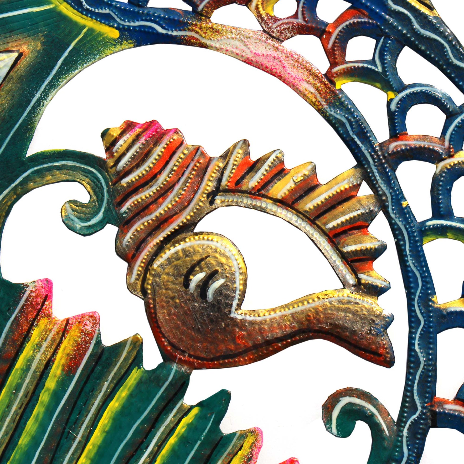 24 inch Painted Fish & Shell Handmade and Fair Trade – Low Country Fair ...