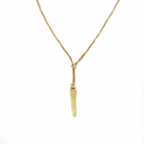 Collar con colgante de cono en tono dorado - Comercio justo - India