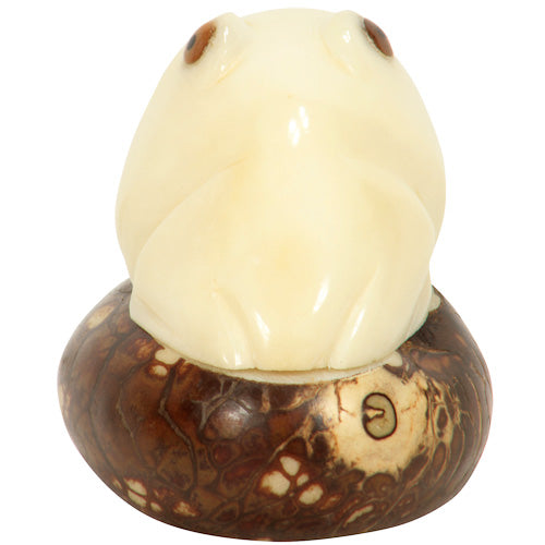 Hand Carved Frog Tagua Figurine-Handmade by Artisans in Ecuador