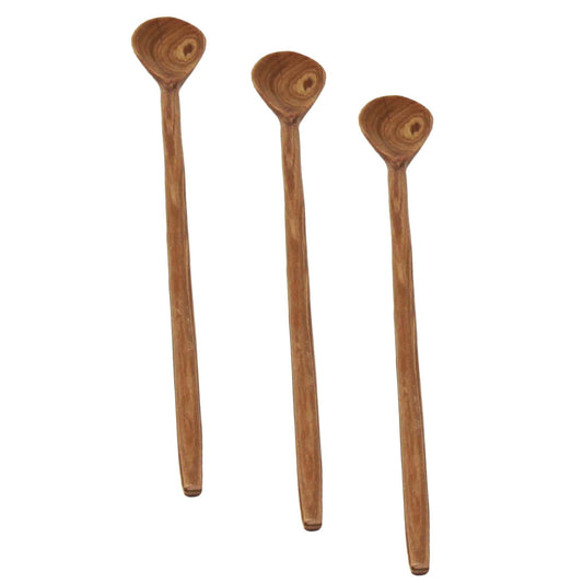 Hand-Crafted Long Appetizer Spoons made of Olive Wood-Set of 3- Kenya-Fair Trade