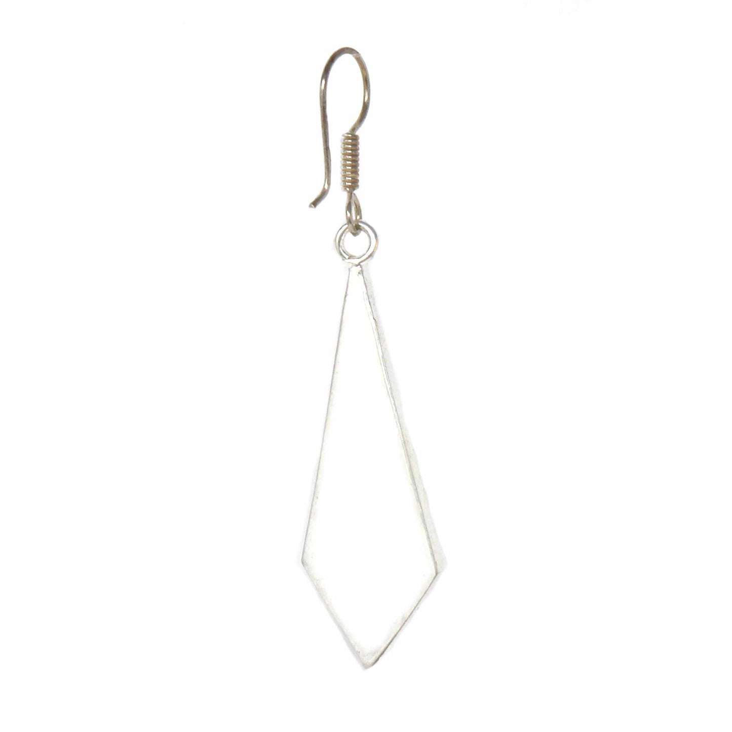 Handmade Silver & Abalone Diamond-Shaped Dangle Earrings