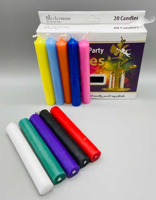 Velas con timbre surtidas de 1/2" - Paquete de 20 - Multicolor