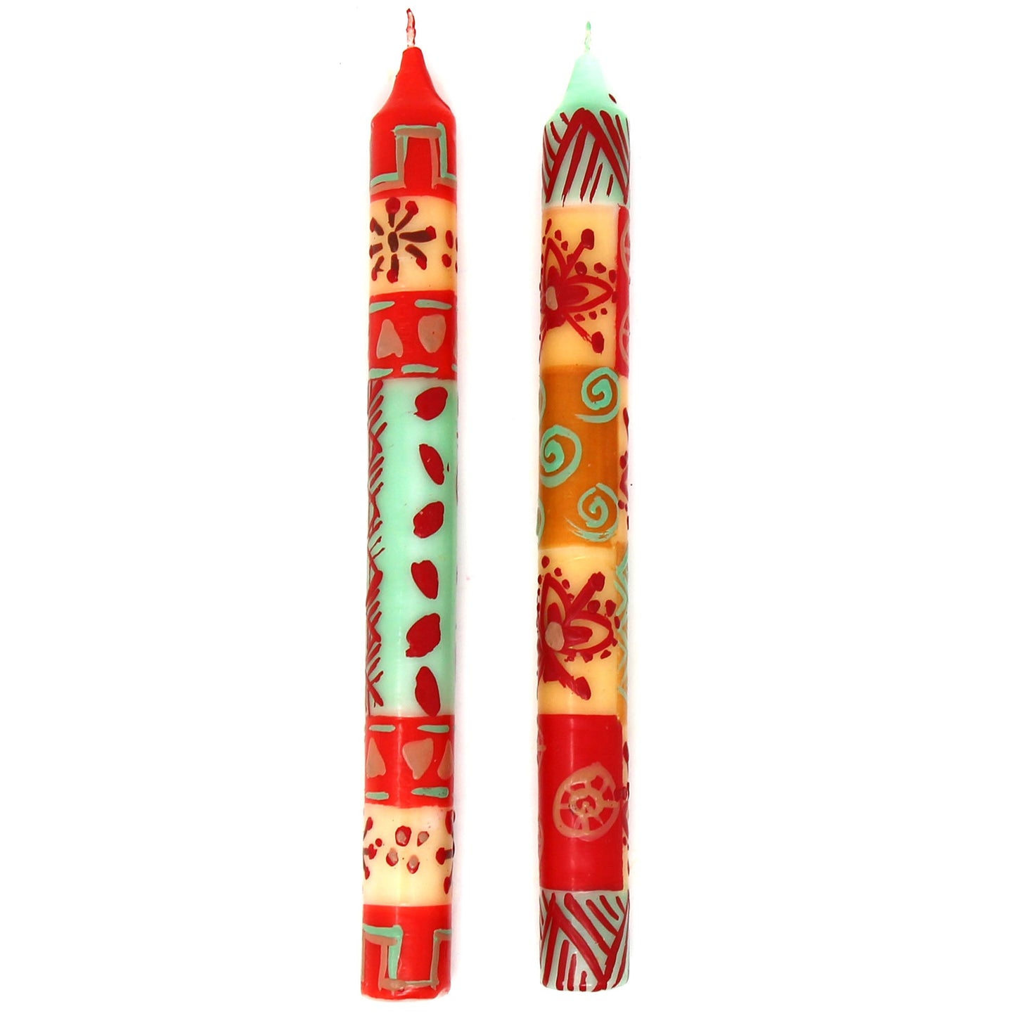 Velas pintadas a mano en diseño Owoduni (par de velas) - Nobunto