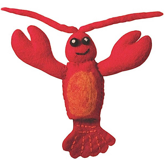 Lobster Finger Puppet  by Wild Woolies-Red- Fair Trade- Nepal
