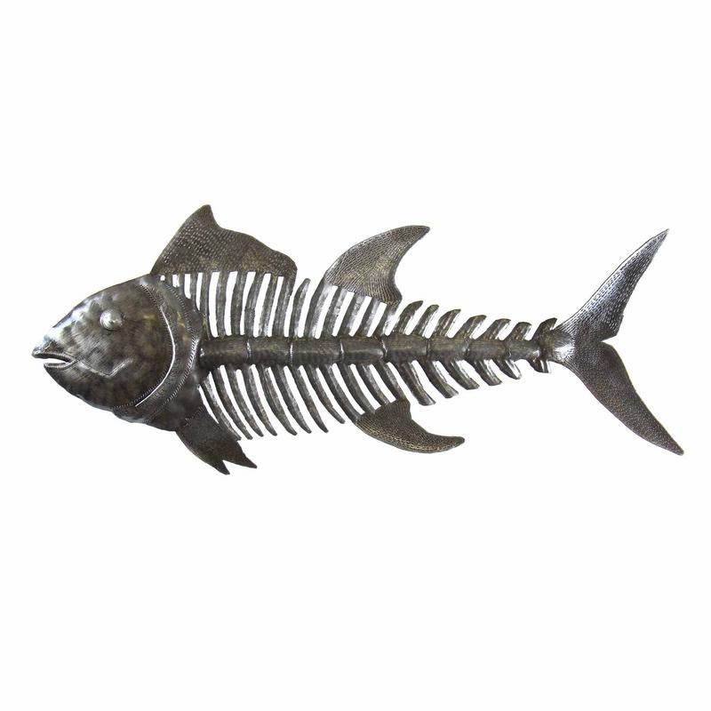 Metal Fish Bones - Recycled Metal Wall Art - Croix des Bouquets