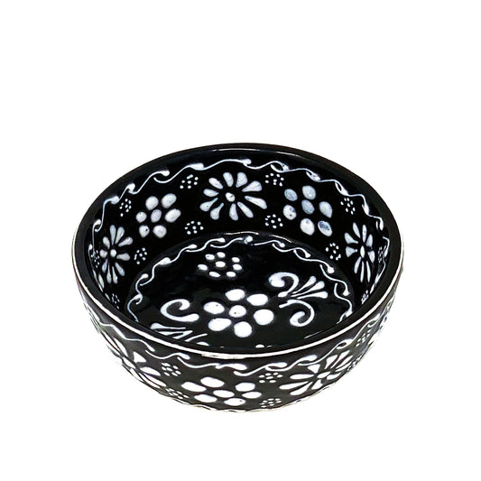 Set of 2 Encantada Handmade Pottery Appetizer & Dip Bowl- Ink