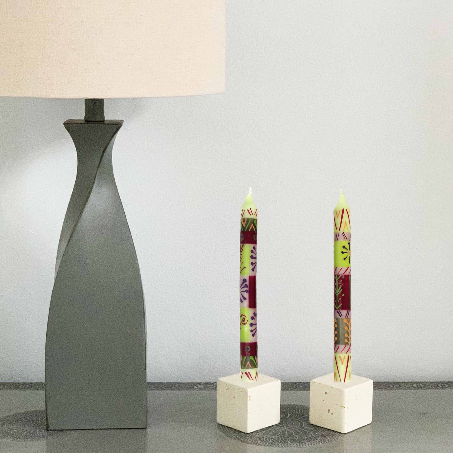 Velas pintadas a mano en diseño Kileo (3 velas) - Nobunto