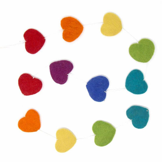 Guirnalda de Corazones, Multicolor: Hecha a mano en Nepal-Comercio Justo