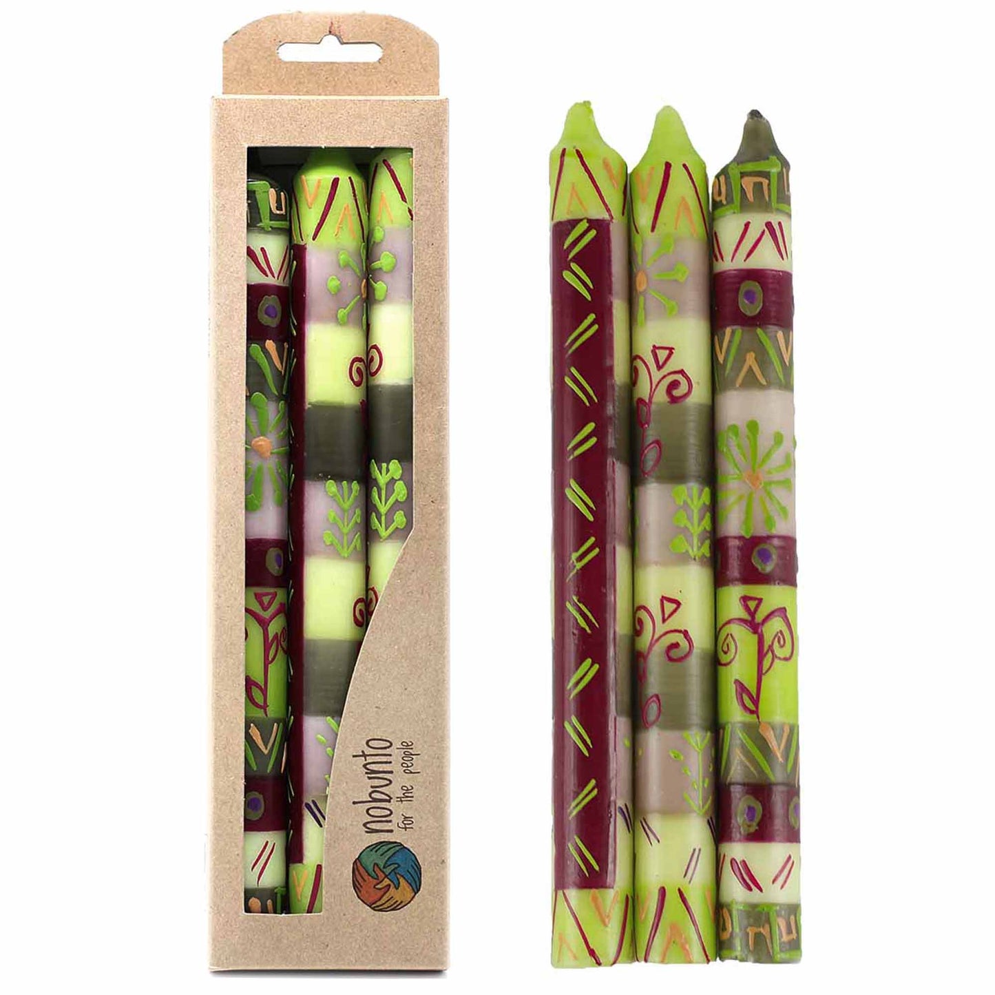 Velas pintadas a mano en diseño Kileo (3 velas) - Nobunto