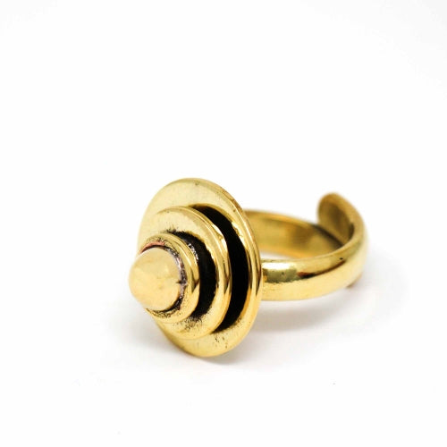 Anillo de latón ajustable abovedado -Latón reciclado-Ecológico-Comercio justo
